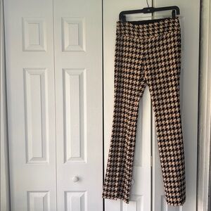 Alice + Olivia Black and Tan Houndstooth Trouser size 2